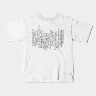 Black White geometric pattern geo Kids T-Shirt